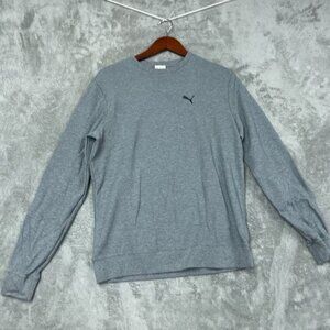 Puma Mens Medium Gray Crewneck Sweatshirt Long Sleeve Casual Fit a1417